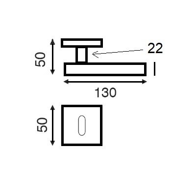 Maniglia per porta quadra ANGOLO in alluminio NERA Lineacali' 