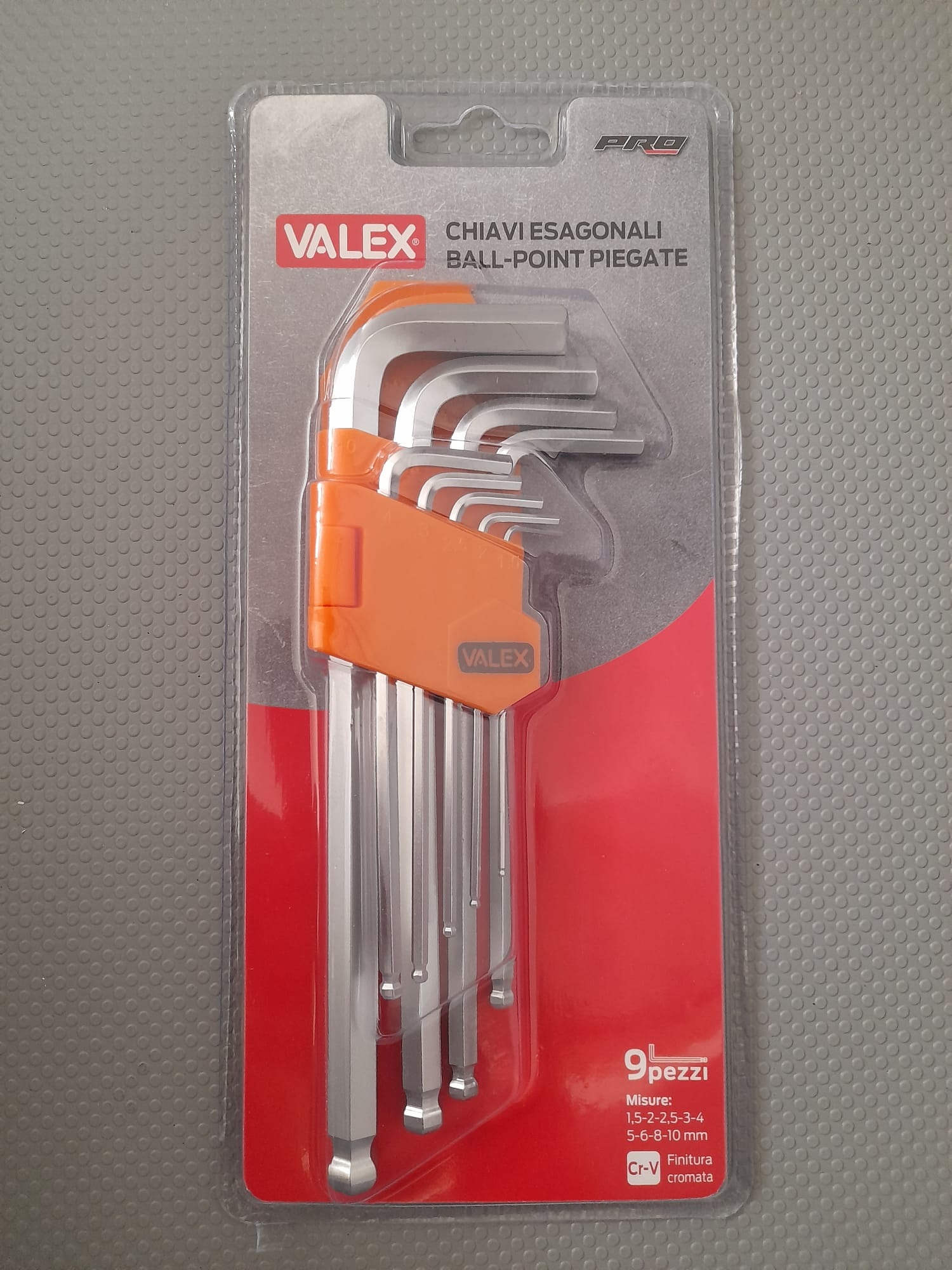 Set chiavi esagonali ballpoint Valex 9 pz 