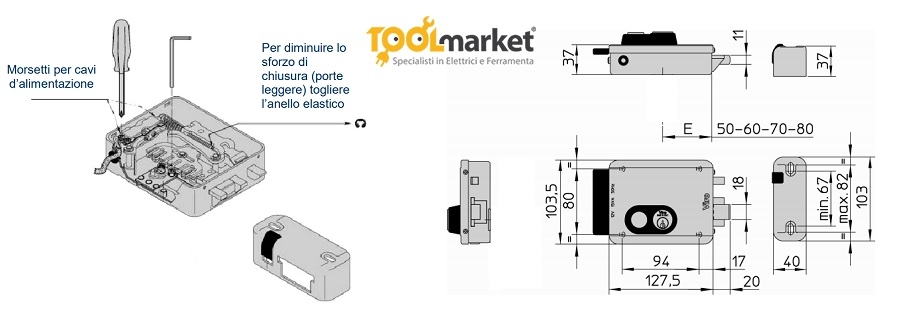 Serratura elettrica per legno nera BLOCK OUT - VIRO