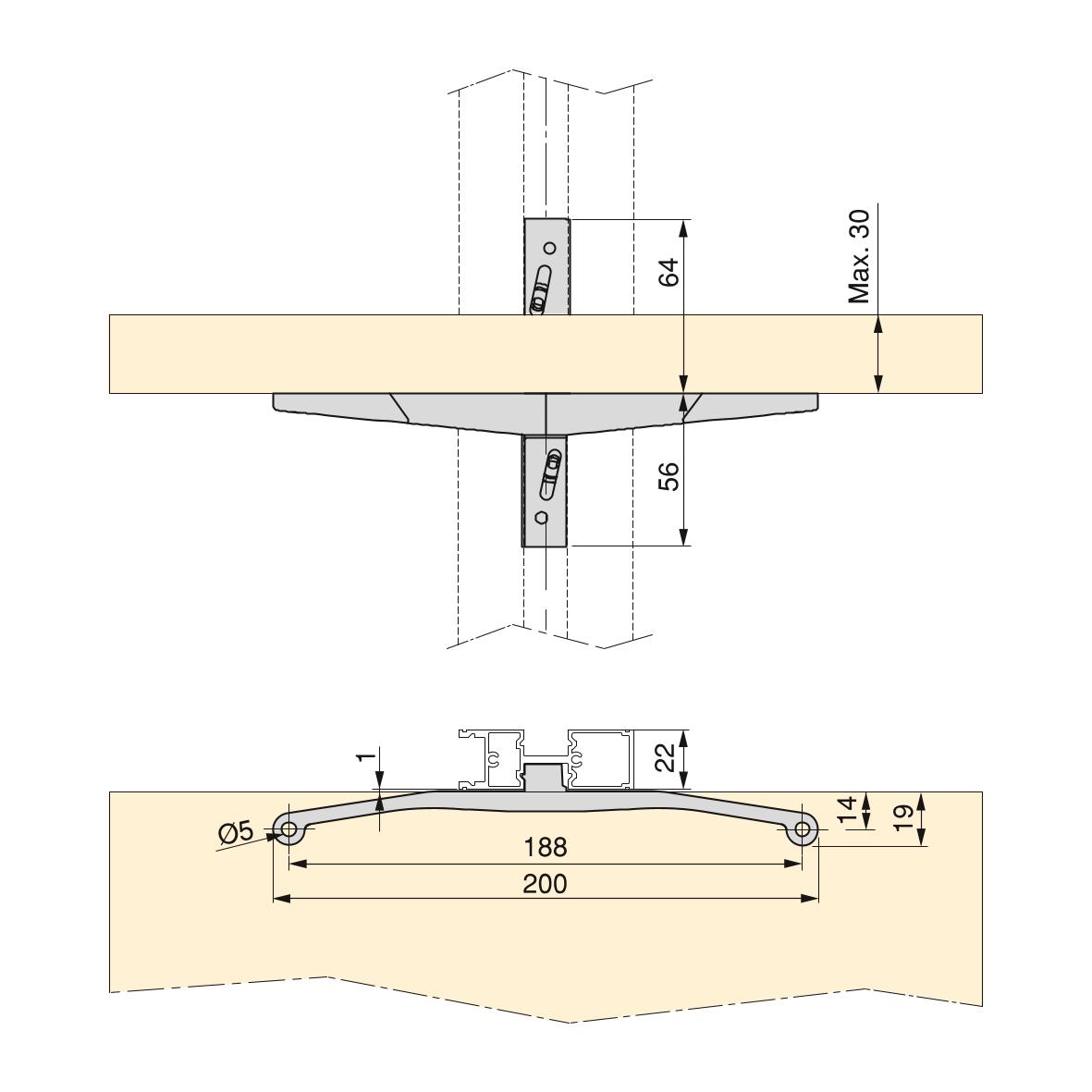 Kit Zero di supporti per mensole in legno, modulo e barra appendiabiti