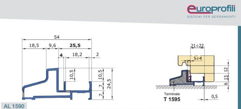 Profilo gocciolatoio 1590 da 3 mt Silver