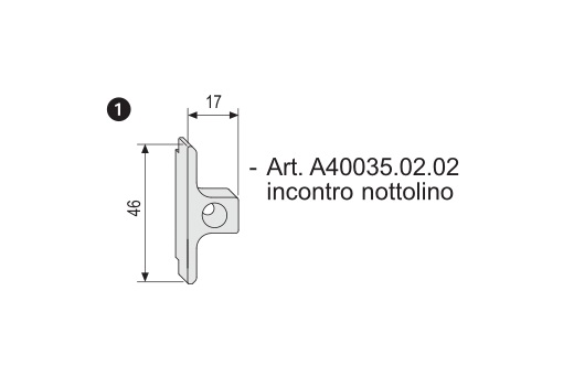 Incontro nottolino per catenaccio ad espansione A400350202 AGB