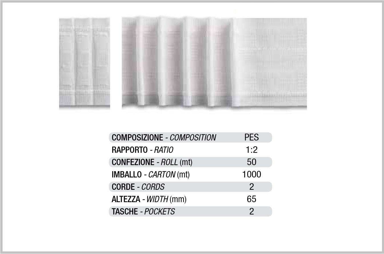 Arricciatende 65mm normale