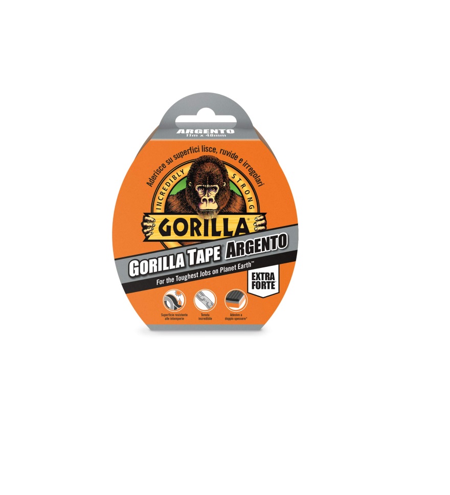 Nastro gorilla  Argento  da 11 mt aderente a tutte le superfici   - GORILLA 