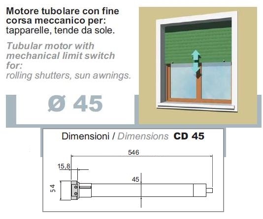 Motore per tapparelle 95kg - 50 Nm  By Comunello MB45SM50H0W00