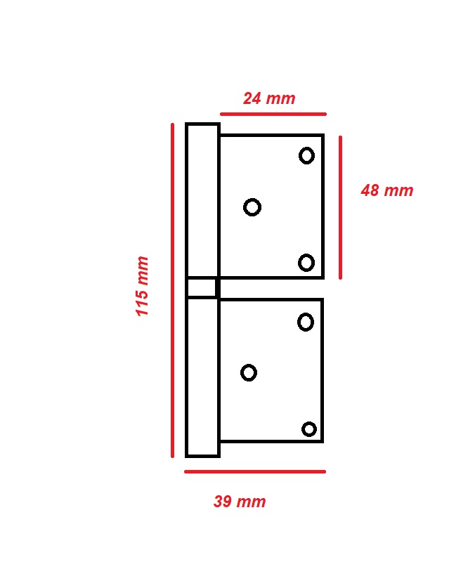 Cerniera grossezza  sx-dx 100x65 ottone