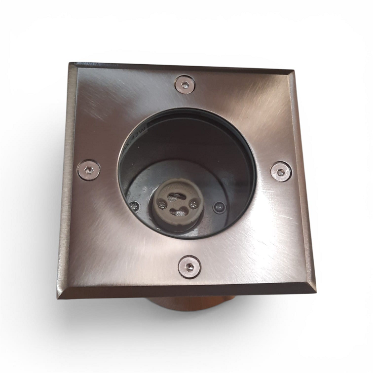 Faro incasso in acciaio inox quadro gu10 IP 67