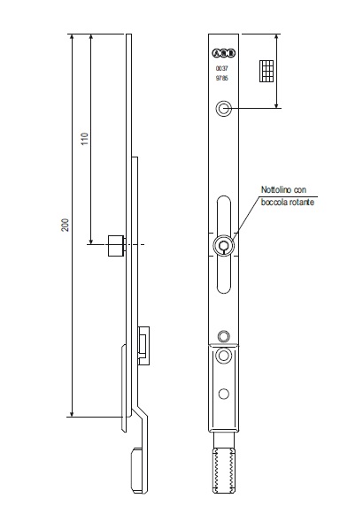 Terminale superiore invertitore sicurtop con nottolino W016900013