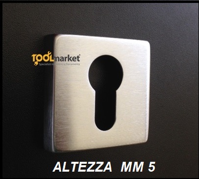 Bocchetta quadra Yale inox h 5 mm