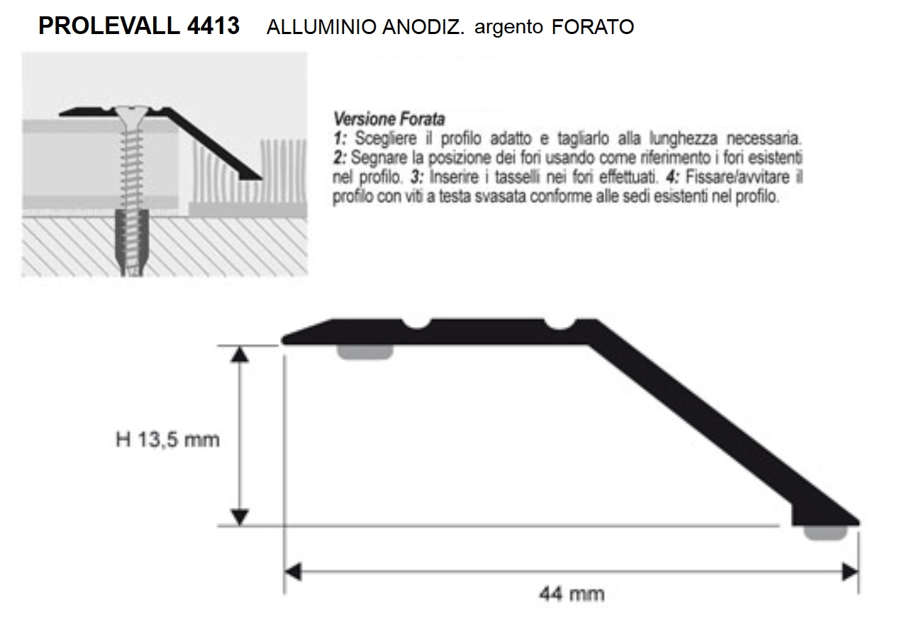 Profilo forato per pavimenti