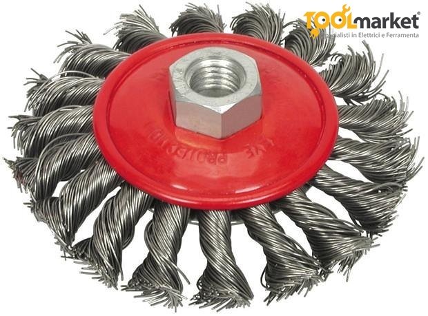 Spazzola acciaio conica ritorta 100mm smerigliatrice