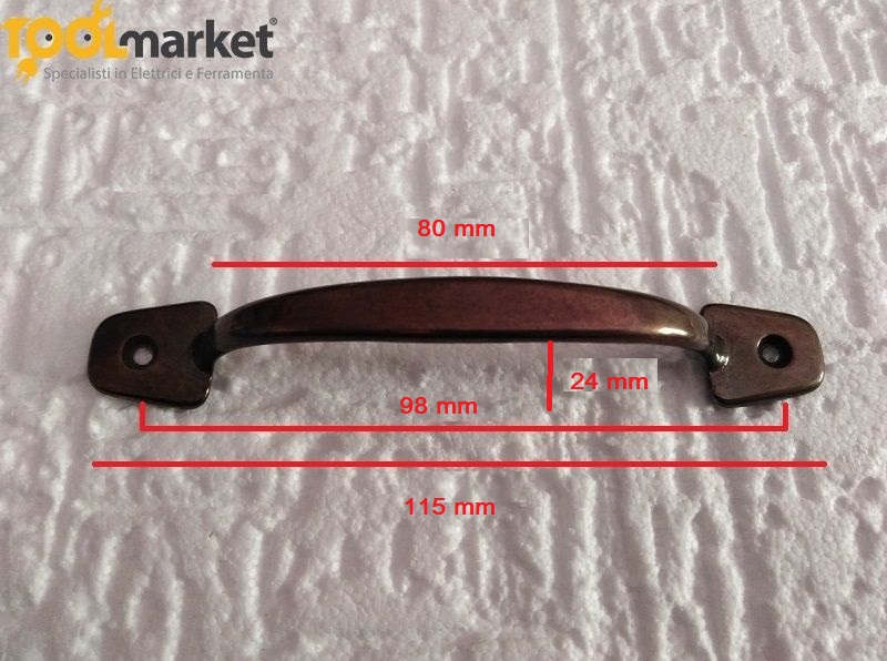 Maniglia a ponte  da 115 mm in ottone  bronzato Pace srl 