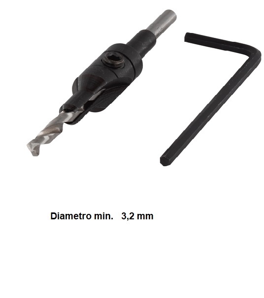 Svasatore con  punta per trapano diametro 3.2 Wolf 2498000