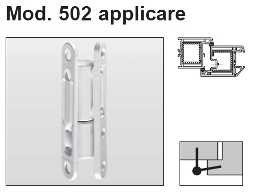 Cerniera per PVC E005021505 AGB cromo satinato