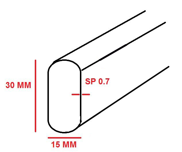 Tubo appendiabiti ovale cromolucido mt 3