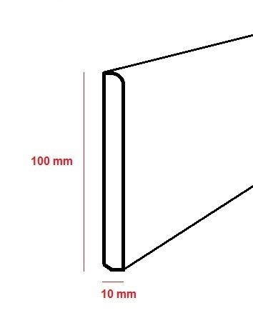 Battiscopa legno 100mm asta da 240 cm