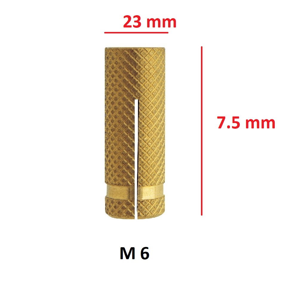 Tasselli per fissaggio in ottone diametro 6mm -pz 10-