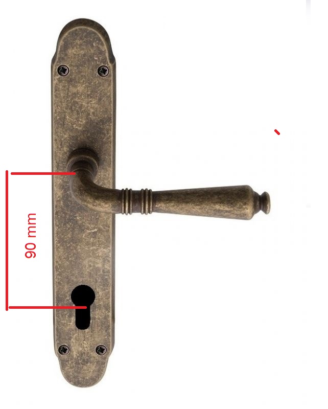Maniglia con placca argento antico modello GINEVRA - REGUITTI 