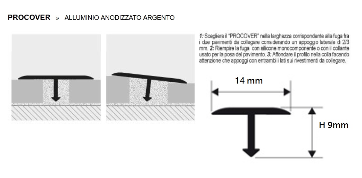 Giunto a T per pavimenti da 2.7 MT