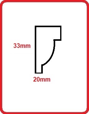Cornice intagliata m5004 da 2.44 mt (33x20mm)