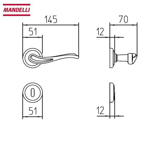 Maniglia Cloe 1011 brunito opaco mezza sinistra