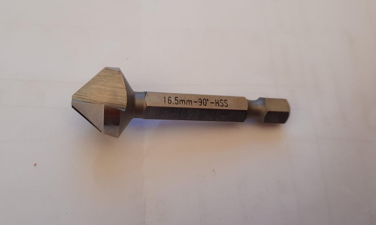Svasatore  per legno 90° attacco avvitatore HSS  mm 16.5 Ineco