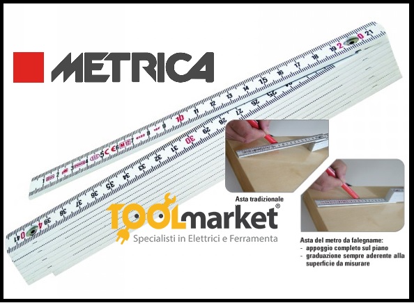 Metro doppio pieghevole flessibile fibra di vetro 2 mt