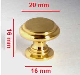 Pomolo per mobile ottone lucido art 725 varie misure - ELAB   