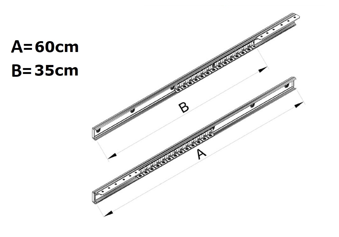 Guide tavolo apertura unilaterale cm60