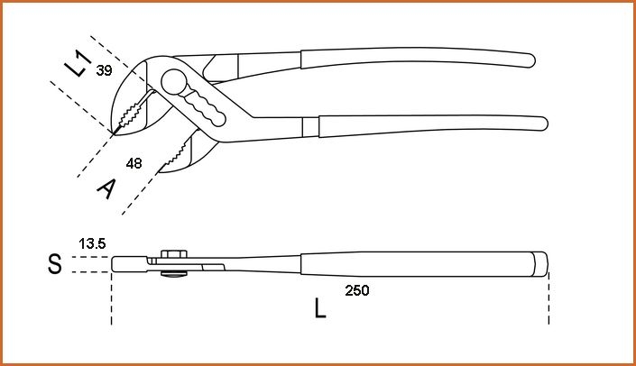 Pinza regolabile  250mm