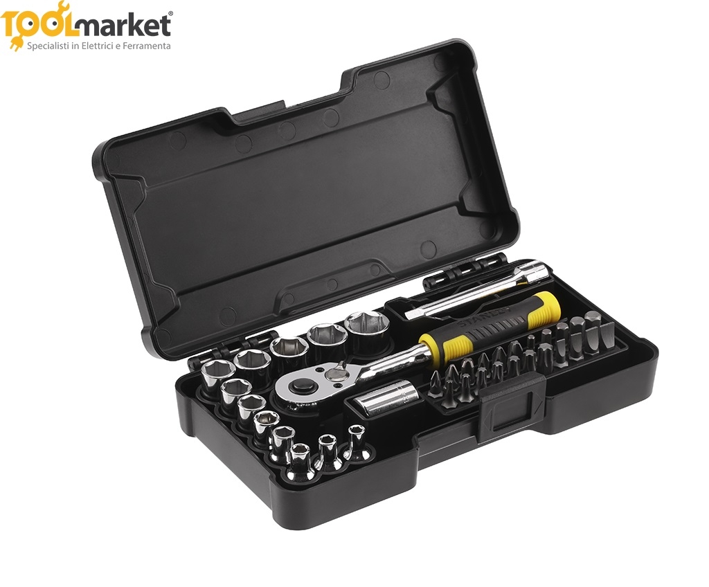 Set Cricchetto compatto 37 pz - att. 1/4" - STANLEY