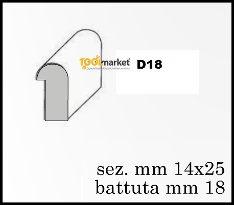 Fermavetro legno sagoma D18