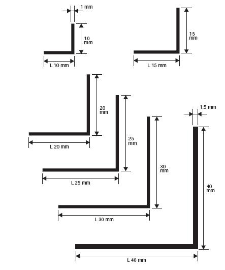 Profilo alluminio angolare Anodizzato argento da MT 2