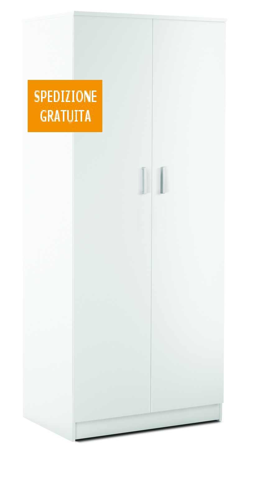 Armadio in legno a 2 Ante Kit Bianco Lisco - mis cm 77 x 182 x 52  TECNO