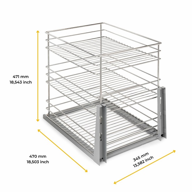 Cestello da cm40 estrazione totale soft Emuca 8381511 attacco inferiore  Cestello da cm40 estrazione totale soft Emuca 8381511 attacco inferiore
