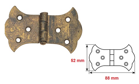 Cerniera per mobili in ferro anticata Metalstyle 48033.08800