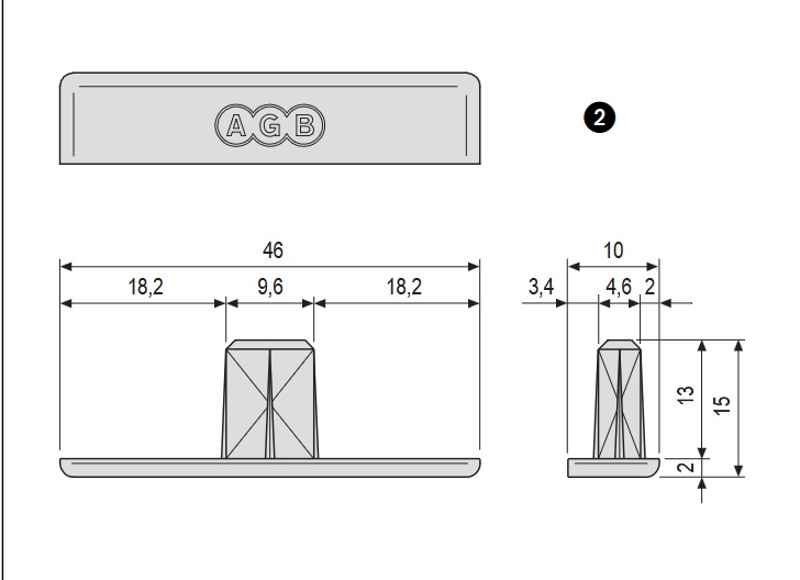 Tappo per profilo di sostegno per alzante  G007600000 - AGB  