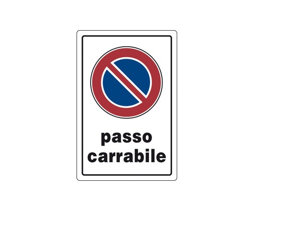 Cartello segnaletico  "PASSO CARRABILE " in PVC 