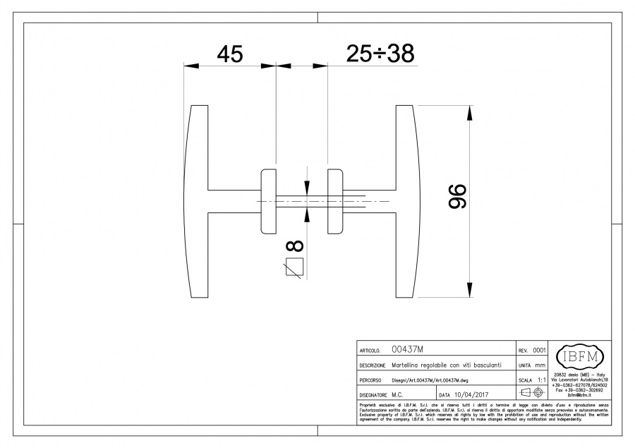 Maniglia per basculante nera IBFM 437/M