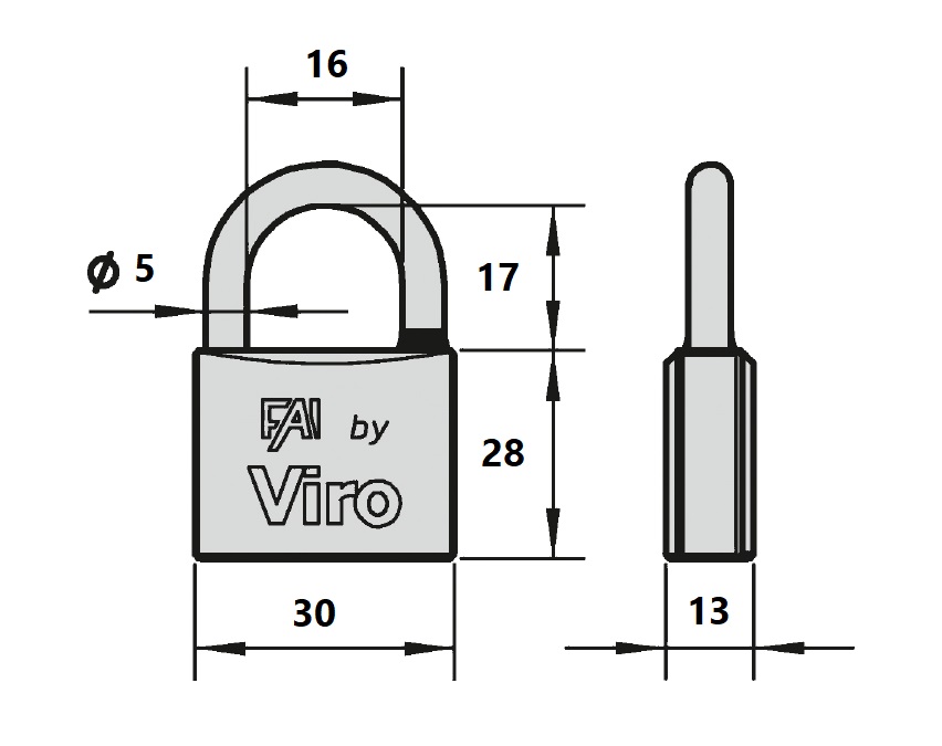 Lucchetto marino 30mm - VIRO