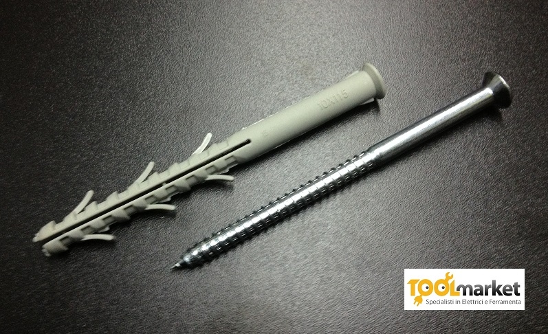 Tasselli nylon prolungato con viti sfusi tecfi