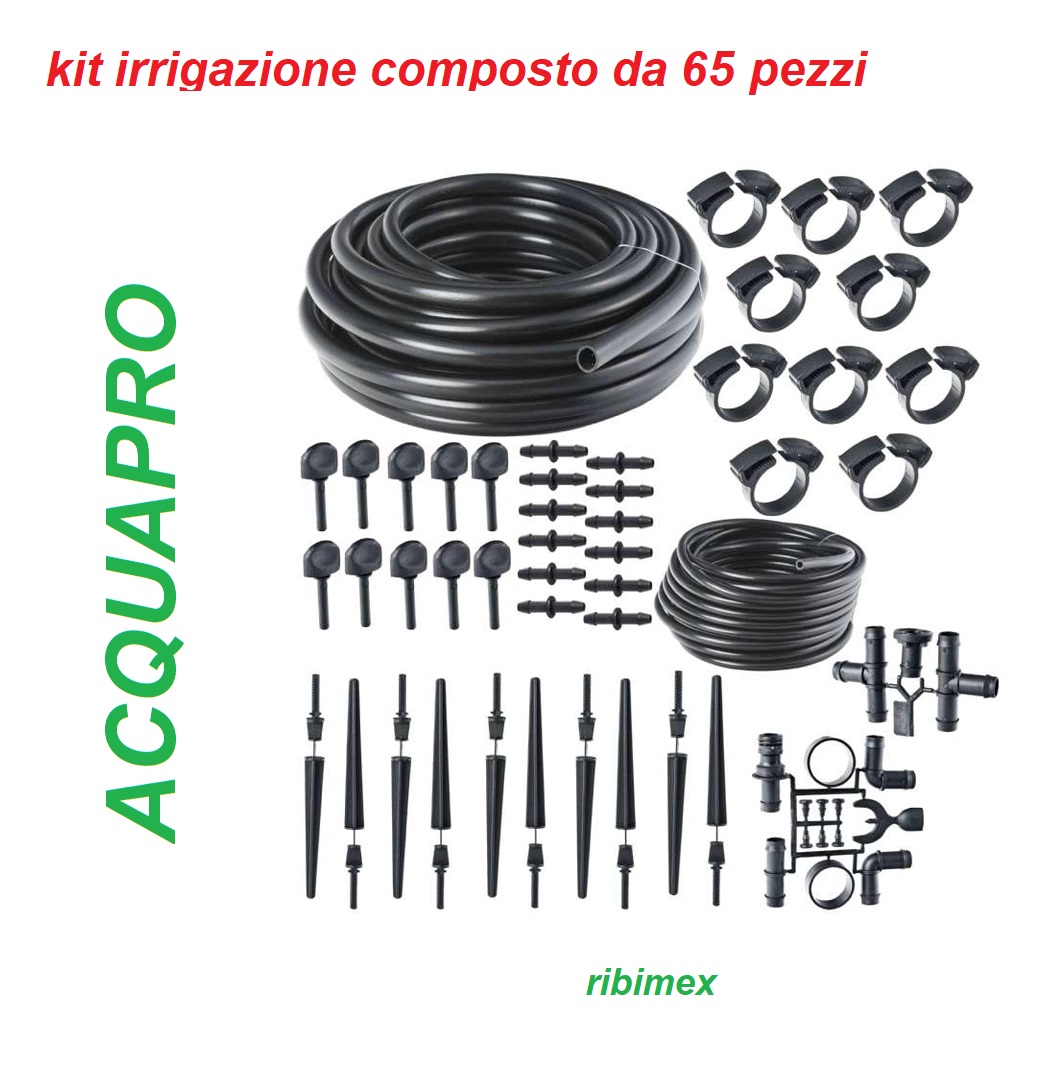 Kit di irrigazione a goccia da 65 pz RIBIMEX