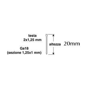 Chiodi 20mm per chiodatrice pneumatica 1000pz VALEX