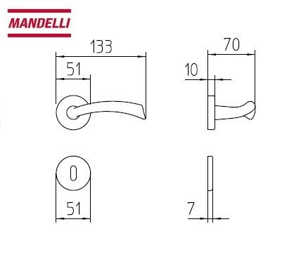 Maniglia S61 Mandellioro satinato