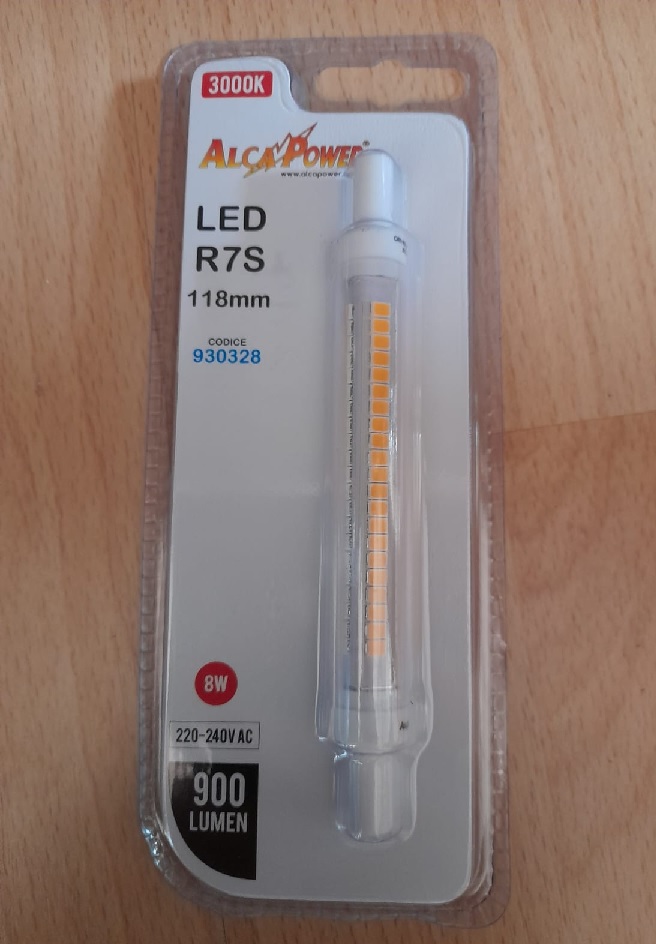 Lampada led lineare R7S 8W 118 mm luce calda