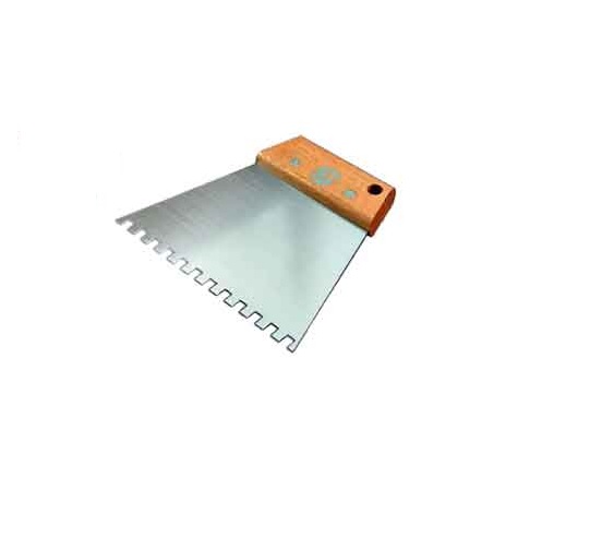 Spatola dentata cm 10  manico legno 