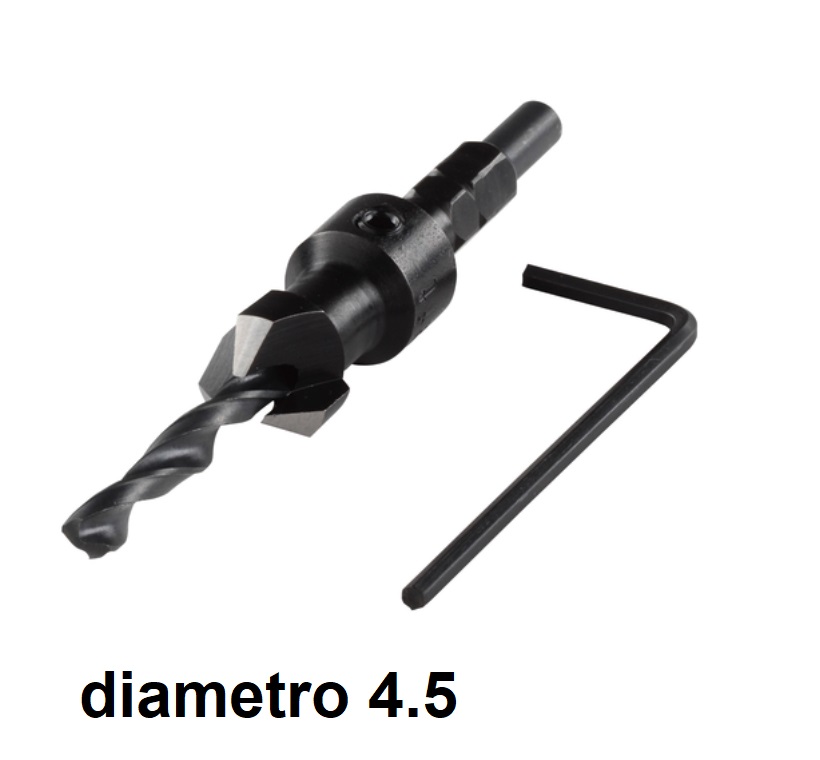 Svasatore con  punta per trapano diametro 4.5 Wolf 2499000