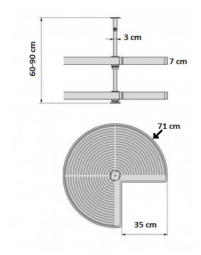 Cestello in alluminio 2 Piani cromo lucido H006752