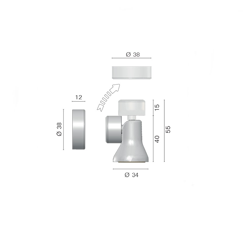 Fermaporta magnetico in ottone cromato Foresti & Suardi 253 C