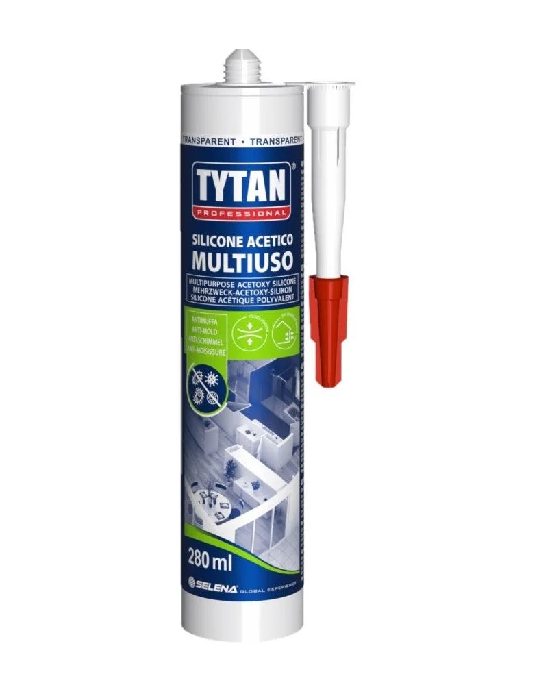 Silicone acetico trasparente/bianco  da 280 ml 